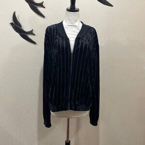 NEW!  LuLaRoe Stevie Black Velvet Shimmer Bomber Jacket - 3XL